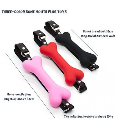 Gags & Muzzles Adult Bondage Gag Silicone Dog Bone Mouth Yoke Restraints Slave Toys - Pink-1 - CO12BDZXN2T $7.32