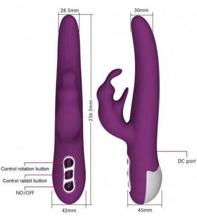 Vibrators Electric Rabbit Vibrator for Women 360° Rotation Dildo USB Rechargeable Vibrating Adult Sex Toys G-spot Vagina Vibe...