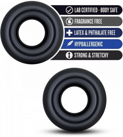 Penis Rings Oversized Cock Rings - Soft Stretchy Donut Cockrings - Male Enhancement - Pack of 2 - Sex Toy for Men (Black) - C...