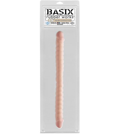 Dildos Rubber Works 18" Ribbed Double Dong- Flesh - CY116WKSI17 $19.98