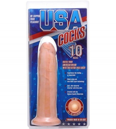 Dildos Ultra Real Dual Layer Suction Cup Dildo Without Balls- 10 Inch- Flesh - CO18N0A69RC $26.53