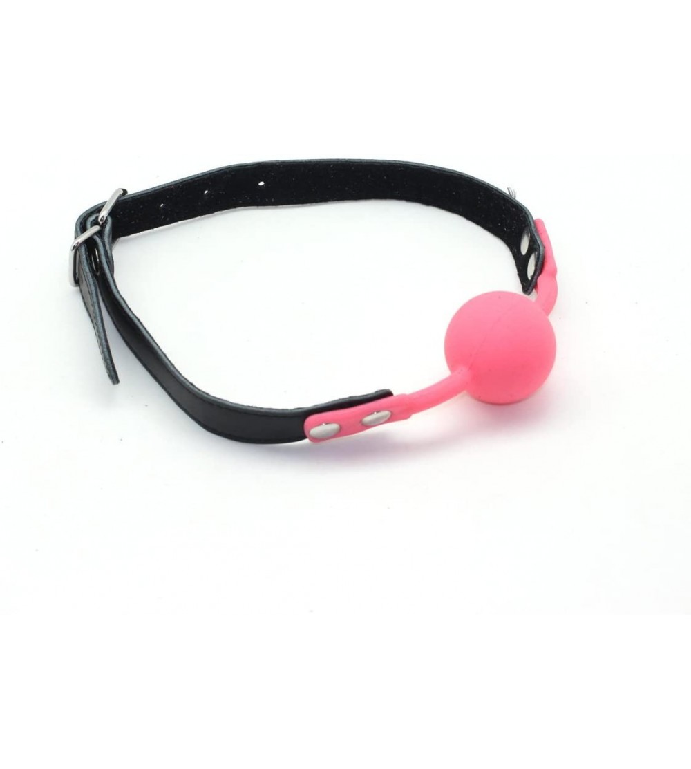 Gags & Muzzles Mouth Silicone Ball Gag - Bondage Gear Restraint Mouth Ball Gag for Women- Pink - CW128V9HGPF $8.34