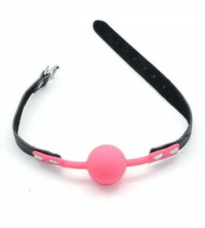 Gags & Muzzles Mouth Silicone Ball Gag - Bondage Gear Restraint Mouth Ball Gag for Women- Pink - CW128V9HGPF $8.34