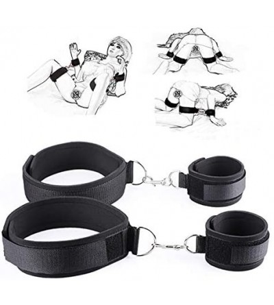 Restraints BDSM Restrain Bondage Set Padded Wrist Thigh Cuffs- Adjustable Handcuffs Leg Straps- Sexy Slave Beginner Kit for S...