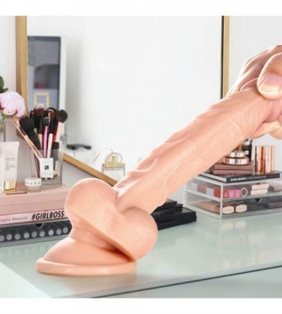 Dildos Sex Toy for Women Adults- 7 Inch Ultra-Soft Penis Suction Cup Realistic Dildo- Flesh - CY12EOWHZA3 $10.26