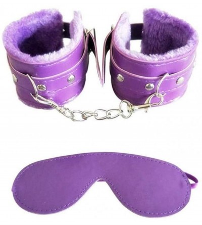 Restraints Blindfold and Handcuffs- Velvet Leather Adjustable Bondage Wrist Cuffs with Eye Mask- Sex Restraint Adult Toy for ...