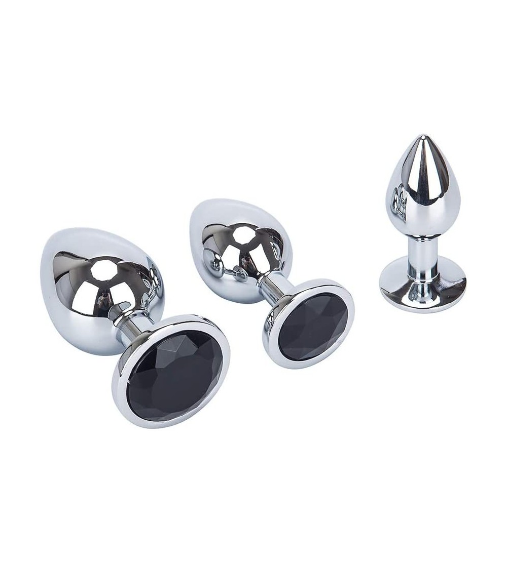 Anal Sex Toys Anal Butt Plug Trainer Set- 3PCS Stainless Steel Sex Toys Luxury Jewelry Design Training Anal Dildo Stimulation...