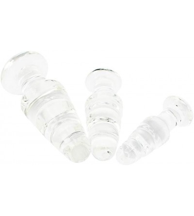 Anal Sex Toys Anal Butt Plugs Glass Wand Trainer- 3pcs Anal Sex Toy Training Sets Clear Solid Glass Made for Beginners - CI18...