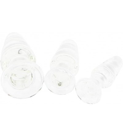 Anal Sex Toys Anal Butt Plugs Glass Wand Trainer- 3pcs Anal Sex Toy Training Sets Clear Solid Glass Made for Beginners - CI18...