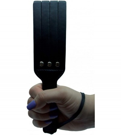 Paddles, Whips & Ticklers Black Leather and Steel Adult BDSM Spanking Paddle Prop. Weighted Kinky Toy Sex Play Discipline Obj...