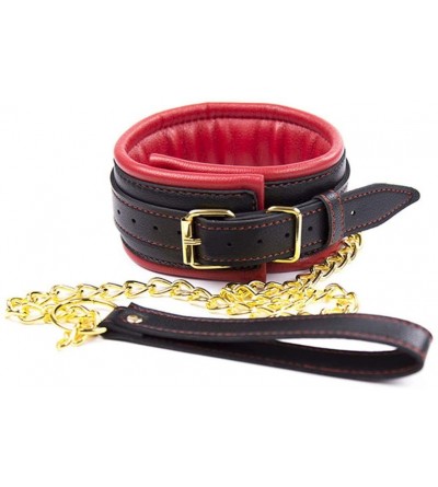 Restraints PU Leather B+D+S-M Wrist Neck Hand and Legs C-ǖ`f`f-s Bo`ndà-gé Role Play Toys (Red) - Red - CY18WIMHX94 $23.91
