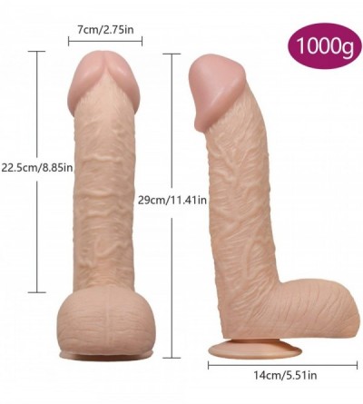 Dildos Realistic Dildo- 11.81 Inches Diameter 2.75 Inches Dual-Density Silicone Huge Penis with Strong Suction Cup for Hands-...
