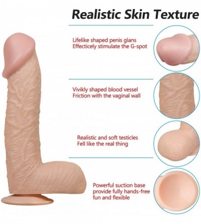 Dildos Realistic Dildo- 11.81 Inches Diameter 2.75 Inches Dual-Density Silicone Huge Penis with Strong Suction Cup for Hands-...