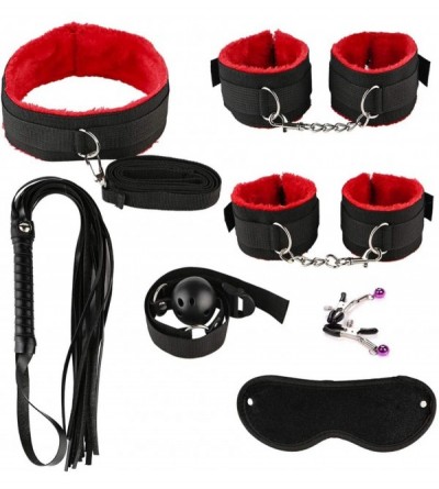 Paddles, Whips & Ticklers 23pcs Leather BSDM Toys for Couples Paddle Toy for Men Women - Red - CU193ECCRU6 $22.33