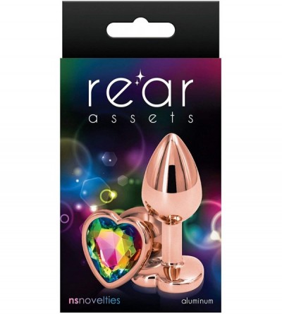 Anal Sex Toys Rear Assets Anal Butt Plug - Rose Gold- Small - Heart-Shaped (Rainbow Jewel) - Rainbow Jewel - CD195DZEQQO $12.13