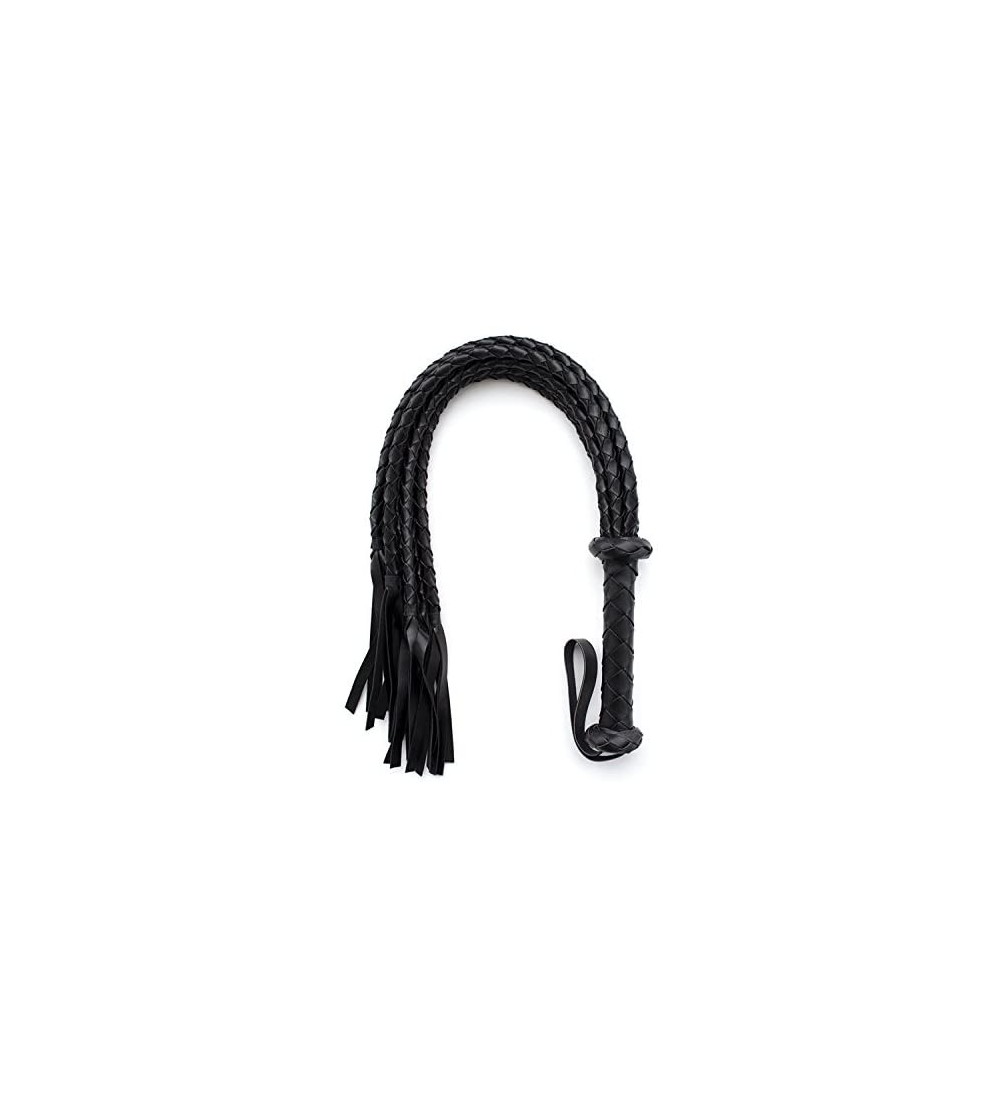 Paddles, Whips & Ticklers BullWhip Leather Braided Tails Extra Long Handle Wrapped in Leather Bull Whips - CZ12O4M273J $8.18