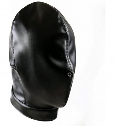 Restraints All-inclusive Leather Head Hood Adult Restraints Hood Mask Nose Holes Breathable Bondage Mask For Unisex SM Flirti...