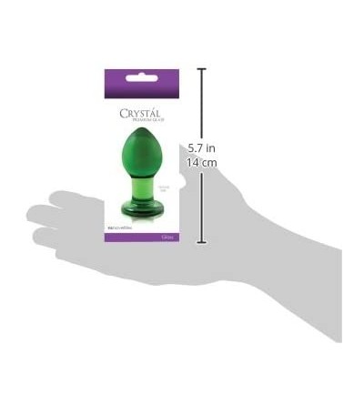 Anal Sex Toys Crystal Premium Glass Plug- Green- 3 Inch - Green - C71193HR8BH $11.64