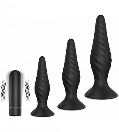 Anal Sex Toys Vibrating Anal Trainer Set-Anal Plug Vibrator Male Prostate Massager Vibrating Butt Plug 3PCS Training Kit with...