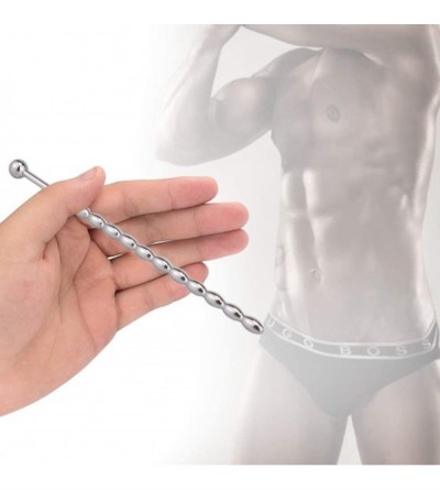 Catheters & Sounds Stainless Steel Urethral Sounds Dilators Multi Beads Penis Plug Adult Sex Toys for Male (Straight Shaft) -...
