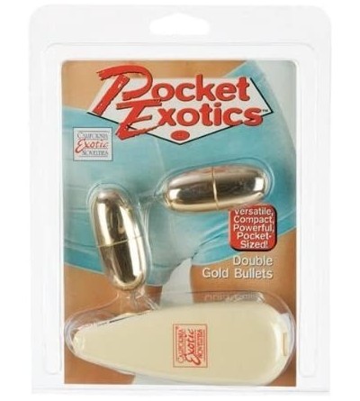Vibrators Pocket Exotic Double Gold Bullet Vibrator - CX111389T3J $44.88