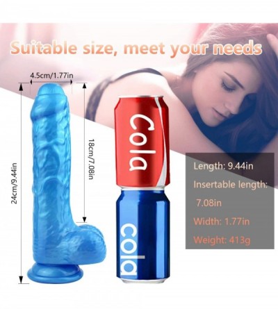 Dildos 10 Inch Big Realistic Dildo- Body-Safe Material Lifelike Huge Blue Penis with Strong Suction Cup Hands-Free for Vagina...
