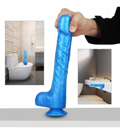 Dildos 10 Inch Big Realistic Dildo- Body-Safe Material Lifelike Huge Blue Penis with Strong Suction Cup Hands-Free for Vagina...