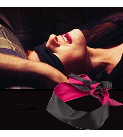 Blindfolds Bondage Ties Satin Eye Mask Sleeping Blindfold for Women (Black and red) - Black and Red - C912NSGURW4 $7.45