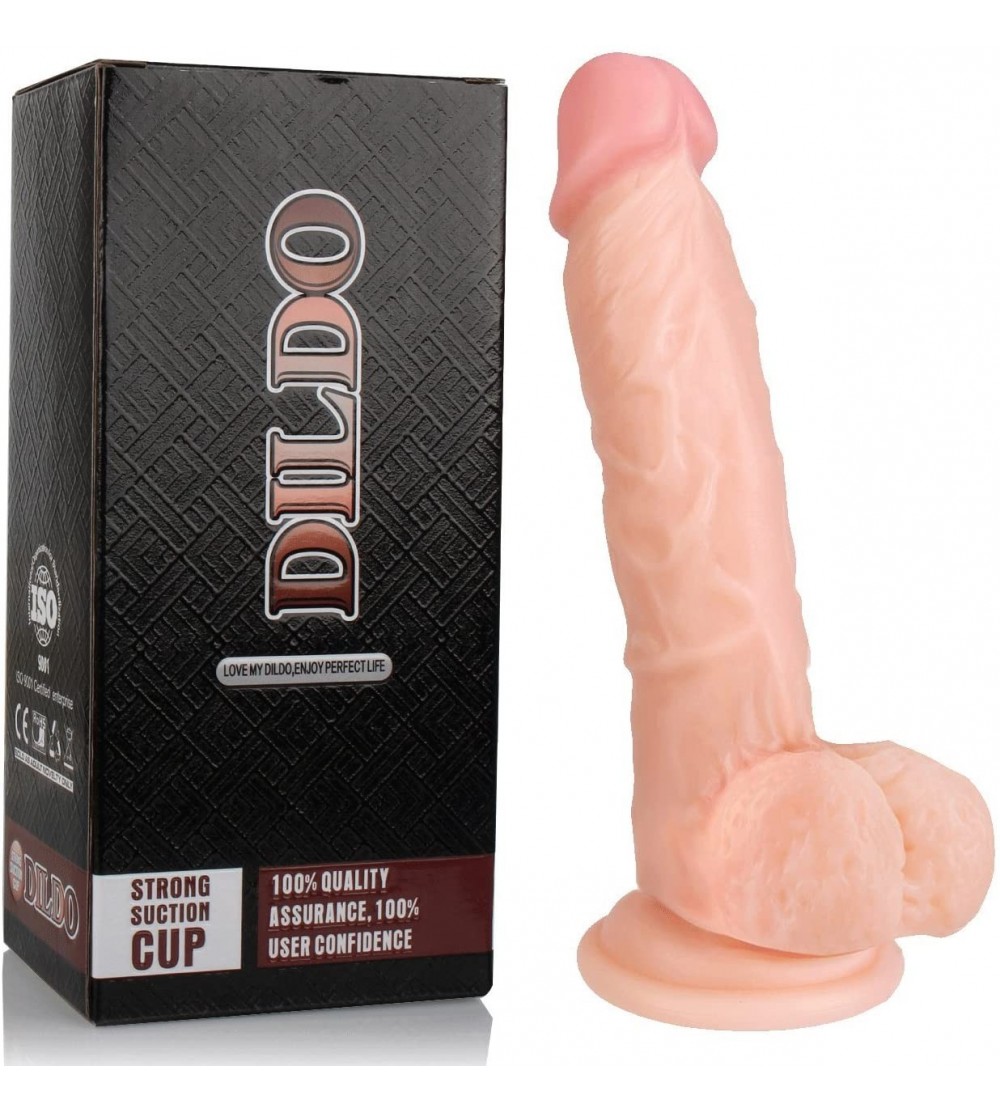 Dildos Realistic Dildo Ultra-Soft Dildo for Beginners with Flared Suction Cup Base for Hands-Free Play- Flexible Dildo with C...