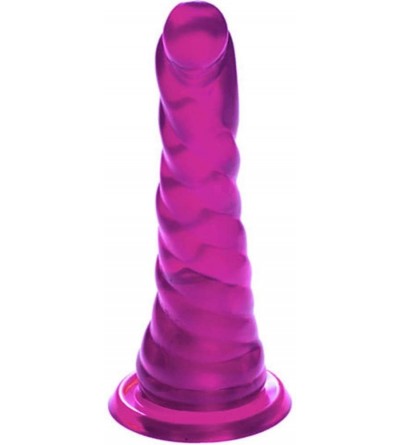 Dildos Jelly Corkscrew Dong with Suction Cup 6 Inch Seductive Violet - C8111J1QQZJ $21.45