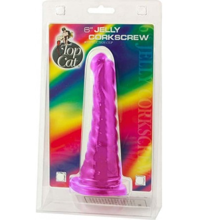 Dildos Jelly Corkscrew Dong with Suction Cup 6 Inch Seductive Violet - C8111J1QQZJ $6.38
