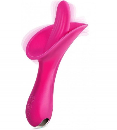 Vibrators G-spot Clitoris Stimulators Vibrators- Multi-Function Licking Tongue Vibrator Silicone Whisper Quiet Oral Sex Toy w...