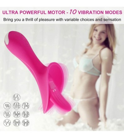 Vibrators G-spot Clitoris Stimulators Vibrators- Multi-Function Licking Tongue Vibrator Silicone Whisper Quiet Oral Sex Toy w...