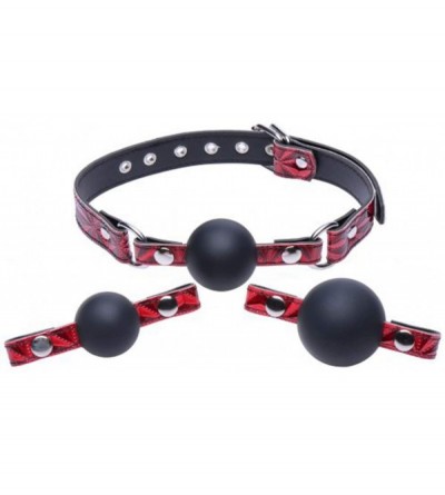 Gags & Muzzles Crimson Tied Triad Interchangeable Silicone Ball Gag - C7126KC61EH $48.81