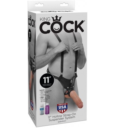 Dildos King Cock 11 Hollow Strap On Suspender System Flesh - CD12MXD7F92 $45.06