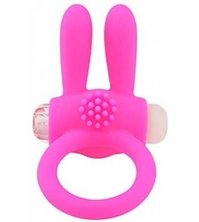 Vibrators Butterfly Bunny Vi-Bra-ting Lock Ring - Pink - CV193LIYQY7 $22.22
