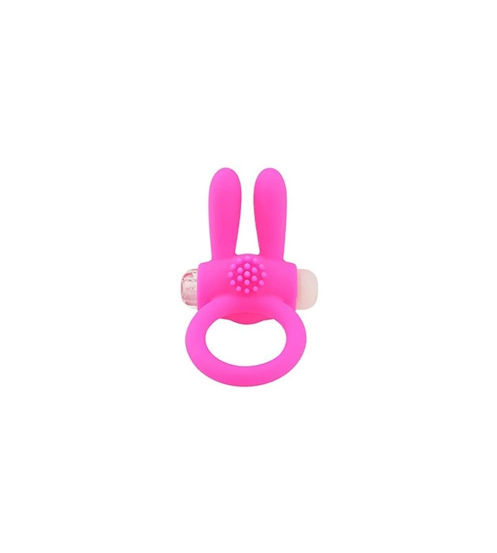 Vibrators Butterfly Bunny Vi-Bra-ting Lock Ring - Pink - CV193LIYQY7 $10.07