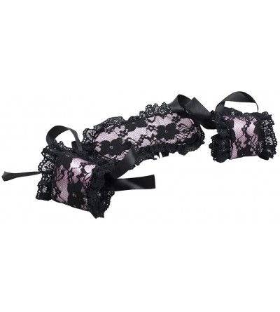 Blindfolds Adults Costume for Flirting Lace Blindfold and Handcuffs Set Party Role Play (Pink) - As Shown - CY18DRY7E9D $8.41