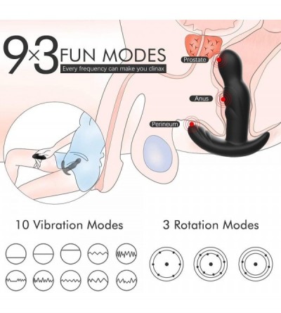 Anal Sex Toys 360° Rotating Vibrator- Anal and Vaginal Sex Toy Stimulator for Unisex. Silicone Butt Plug with Ergonomic Desig...