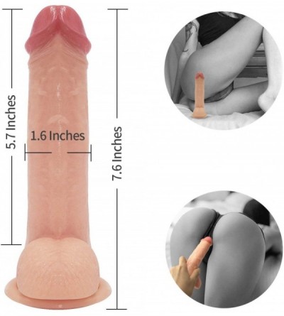 Dildos Strap-on Dildo Realistic Silicone Dildo with Wearable Sex Harness for Couple Pegging Women Lesbian Sex Fun- 7.6'' - Fl...