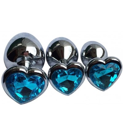 Anal Sex Toys 3Pcs Set Luxury Metal Butt Toys Heart Shaped Anal Trainer Jewel Butt Plug Kit S&M Adult Gay Anal Plugs Woman Me...
