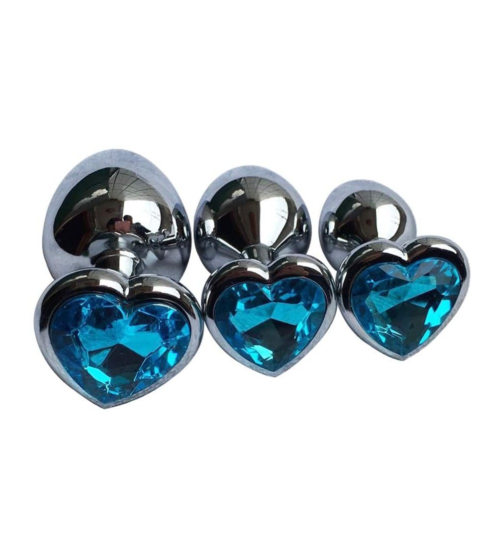 Anal Sex Toys 3Pcs Set Luxury Metal Butt Toys Heart Shaped Anal Trainer Jewel Butt Plug Kit S&M Adult Gay Anal Plugs Woman Me...