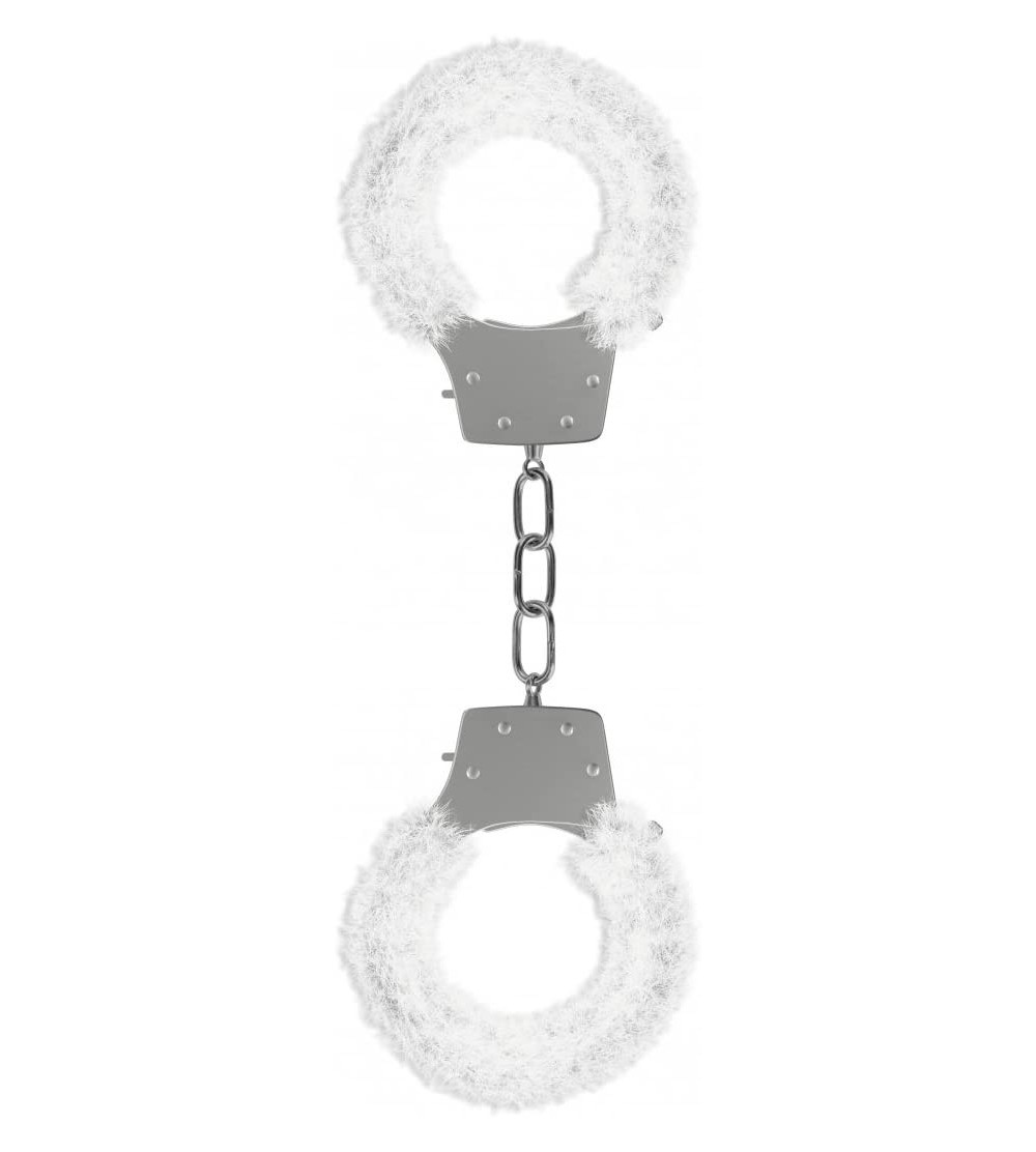 Restraints Pleasure Handcuffs Furry- White - White - CZ11BFNXTP1 $9.77
