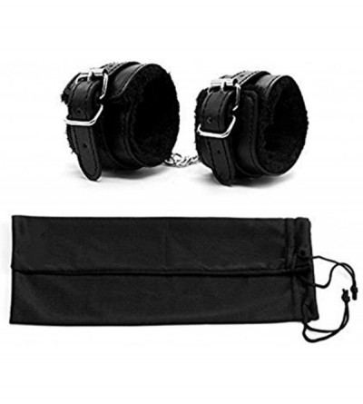 Restraints Fashion Party Fuzzy Handcuffs - Black 02 - C518SNUUD6D $21.84