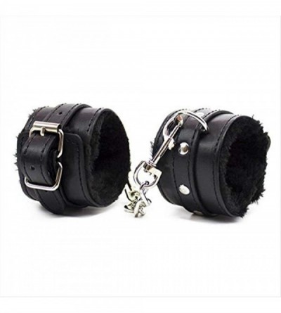Restraints Fashion Party Fuzzy Handcuffs - Black 02 - C518SNUUD6D $7.38