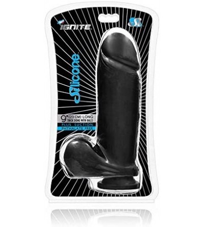Dildos Thick Silicone Dong Suction with Balls- Black- 9 inch- 16 Ounce - C111JJ84VE7 $69.07