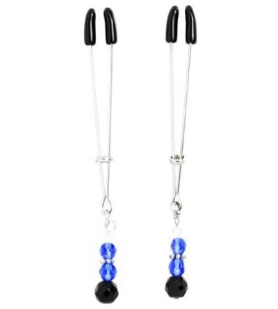 Nipple Toys Beaded Nipple Clamps with Tweezer Tip- Blue - Blue - C11110T5DQD $15.92