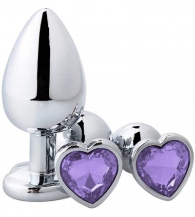 Anal Sex Toys Anal Plug Trainer Kit- 3 PCS Metal Anal Butt Plugs Heart Shaped Jewelry Anal Trainer Toys Unisex Valentine's/Bi...