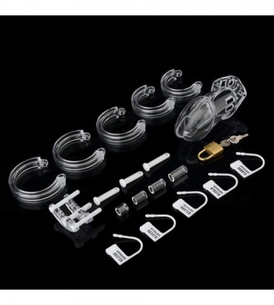 Chastity Devices CB6000S Male Chastity Device- Penis Lock Cock Cage Made of Clear Transparent plastic for Men Bondage Fetish ...