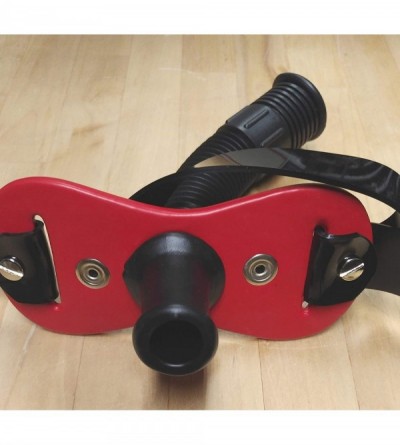 Gags & Muzzles The Original - Funnel Gag - Latrine - Beer Bong (Red Leather - Red Coated Pad) - Red Leather - Red Coated Pad ...